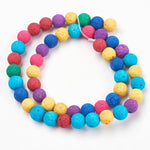 BS0090 Bead Strand Natural Dyed Lava Rock Round 8mm Approximately 49 Pieces Per Strand