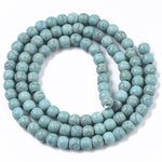 BS0129 Bead Strand Synthetic Turquoise Green Round 4mm Approximately 90 Pieces Per Strand