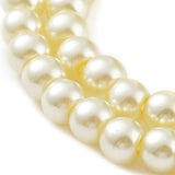 BS0110 Bead Strand Glass Baking Painted Pearlized Round Lemon Chifon 6mm Approximately 63 Pieces Per Strand