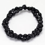 BS0140 Bead Strand Synthetic Turquoise Skull Black 8x6x7mm Approximately 46 Pieces Per Strand