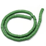 BS0156 Bead Strand Polymer Clay Heishi Green 4x1mm Approximately 320 Pieces Per Strand