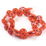 BS0145 Bead Strand Synthetic Turquoise Orange Pumpkin 15x3.5mm Approximately 27 Pieces Per Strand