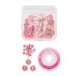 Alphabet Enamel Charm & Chip Bead Bracelet Kit Hot Pink