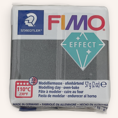 FIMO Effect Polymer Clay 57G Block Metallic Steel Grey (91)