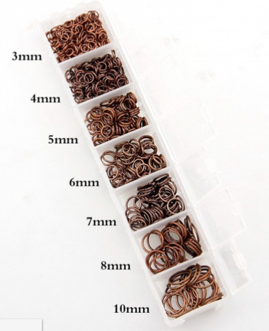Iron Jump Ring Red Copper Mix 3mm to 10mm Approximately 1450PC