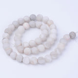 BS0059 Bead Strand Natural Agate Frosted Dyed Round 8mm Approximately 47 Pieces Per Strand