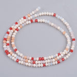 BS0062 Bead Strand Glass Imitation Jade Faceted Rondelle Red/Pink 3-3.5x2.5-3mm Approximately 135 Pieces Per Strand