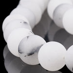 BS0008 Bead Strand Natural Rutilated Quartz Frosted Round 6mm Approximately 63 Pieces Per Strand