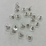 Comfort Plastic Pad 304 Stainless Steel Earring Back 20PC Bright Silver Colour Barrel Plated