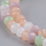 BS0063 Bead Strand Glass Imitation Jade Faceted Rondelle Mixed Colour 3-3.5x2.5-3mm Approximately 135 Pieces Per Strand