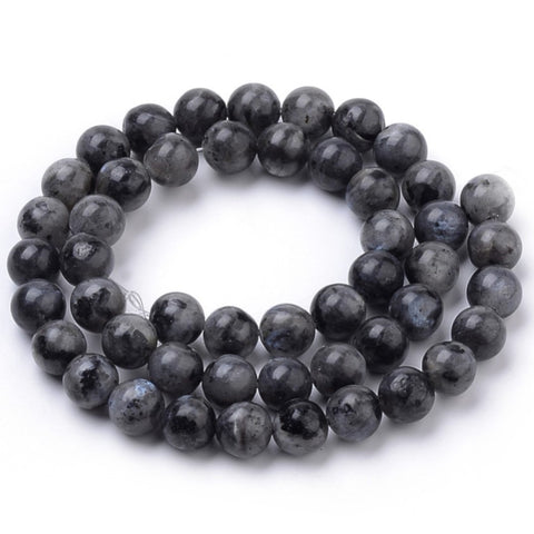 BS0131 Bead Strand Natural Larvikite Round 8mm Approximately 46 Pieces Per Strand