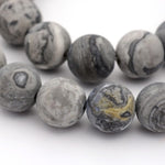 BS0003 Bead Strand Frosted Natural Map Stone Picasso Jasper Round 6mm Approximately 31 Pieces Per Strand