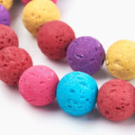 BS0090 Bead Strand Natural Dyed Lava Rock Round 8mm Approximately 49 Pieces Per Strand