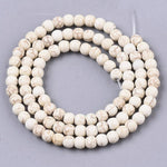 BS0128 Bead Strand Synthetic Turquoise White Round 4mm Approximately 90 Pieces Per Strand