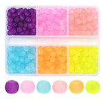 480PC Frosted Transparent Glass 4mm Round Beads with Container