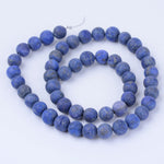 BS0072 Bead Strand Natural Lapis Lazuli Frosted Stone Round 8mm Approximately 47 Pieces Per Strand