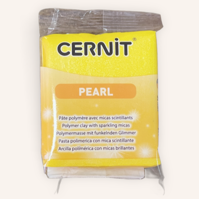 Cernit Polymer Clay Pearl Range 56g Block Yellow (700)