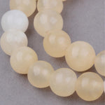 BS0010 Bead Strand Natural Yellow Jade Round 8mm Approximately 47 Pieces Per Strand