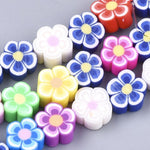 BS0099 Bead Strand Polymer Clay Flower Mixed Colour 9-10x4mm Approximately 38 Pieces Per Strand