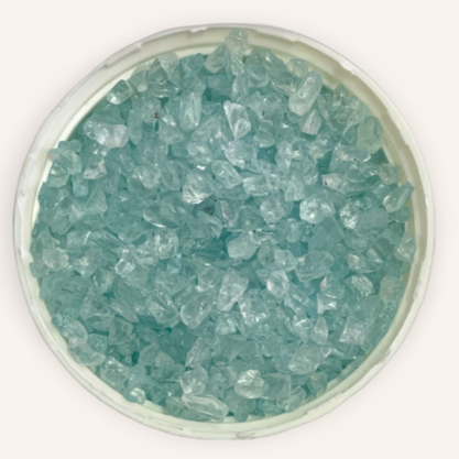 Crushed Glass Chips 2mm-8mm 100gm Ice Blue