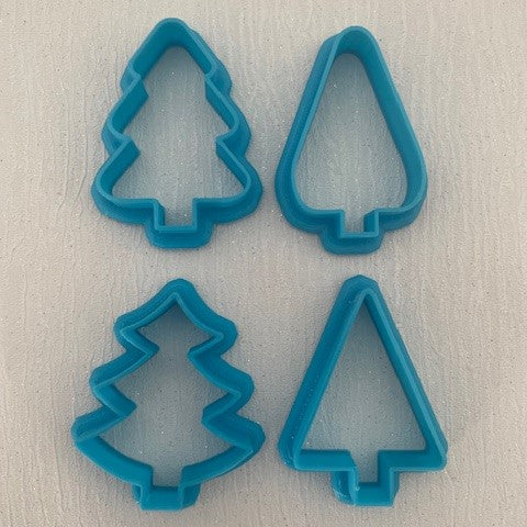 3D Printed Polymer Clay Cutter - Christmas Tree Dangle Sized 4 Piece Set