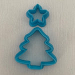 3D Printed Polymer Clay Cutter - Christmas Tree Dangle with Star Topper 2PC Set