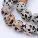 BS0137 Bead Strand Natural Dalmation Jasper Round 8mm Approximately 45 Pieces Per Strand