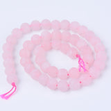 BS0134 Bead Strand Natural Rose Quartz Frosted Round 8mm Approximately 46 Pieces Per Strand