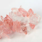 BS0077 Bead Strand Glass Cherry Quartz Chip Pink 4-10x4-6x2-4mm Approximately 210 Pieces Per Strand