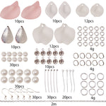 Frosted Petal and Pearlised Round Acrylic Bead Earring Kit with Container