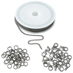 5M Gunmetal Black Iron Chain and Findings Pack