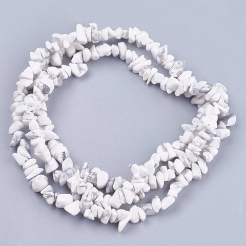 BS0146 Bead Strand Natural Howlite Stone Chips White 4-10x4-6x2-4mm Approximately 210 Pieces Per Strand