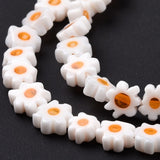 BS0001 Bead Strand Glass Millefiori Flower 5.5-8x2.5mm Approximately 64 Pieces Per Strand