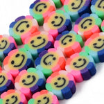 BS0080 Bead Strand Polymer Clay Smiling Face Flower 9-10x4mm Approximately 38 Pieces Per Strand