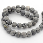 BS0003 Bead Strand Frosted Natural Map Stone Picasso Jasper Round 6mm Approximately 31 Pieces Per Strand