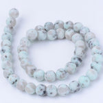 BS0013 Bead Strand Natural Sesame/Kiwi Jasper Frosted Round 8mm Approximately 47 Pieces Per Strand