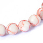 BS0014 Bead Strand Natural Red Netstone Round 6mm Approximately 63 Pieces Per Strand