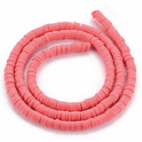 BS0149 Bead Strand Polymer Clay Heishi Salmon Pink 4x1mm Approximately 320 Pieces Per Strand