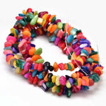 BS0081 Bead Strand Natural Dyed Shell Chips Mixed Colour 5-14x5-10mm Approximately 180 Pieces Per Strand