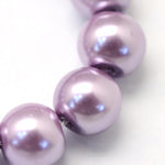 BS0108 Bead Strand Glass Baking Painted Pearlized Round Purple 6mm Approximately 63 Pieces Per Strand