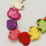 BS0095 Bead Strand Synthetic Turquoise Elephant Mixed Colour 11x15x5.5mm Approximately 30 Pieces Per Strand
