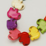 BS0095 Bead Strand Synthetic Turquoise Elephant Mixed Colour 11x15x5.5mm Approximately 30 Pieces Per Strand