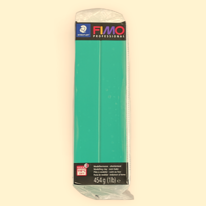 454G Block FIMO Professional Polymer Clay True Green (500)