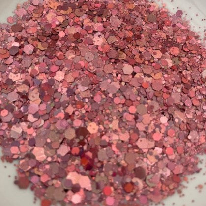 Glitter Chunky Holographic 100g Bag Pink Gold