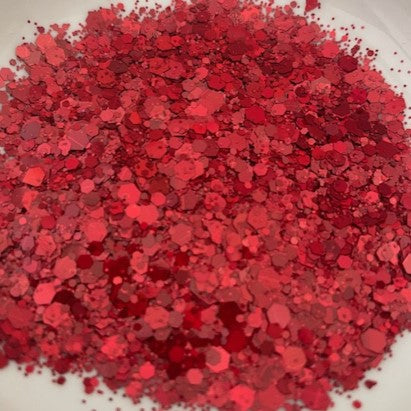 Glitter Chunky Holographic 100g Bag Red