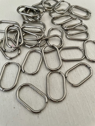 304 Stainless Steel Huggie Earring 23mm Oval (2mm Thick)