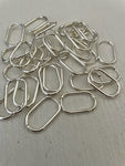304 Stainless Steel Huggie Earring 23mm Oval (2mm Thick) Vacuum Plated Bright Silver