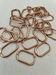 304 Stainless Steel Huggie Earring 23mm Oval (2mm Thick) Vacuum Plated Rose Golden