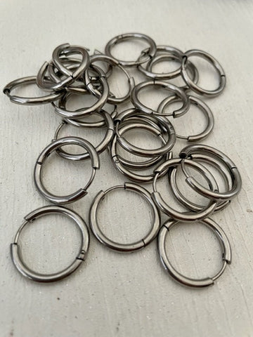 304 Stainless Steel Huggie Earring 20mm Round (2.5mm Thick)