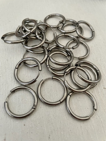 304 Stainless Steel Huggie Earring 16mm Round (2.5mm Thick)